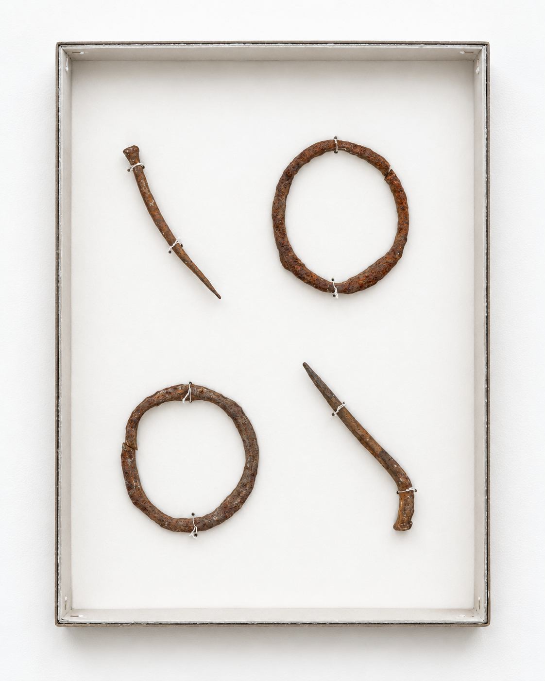 Martin Kähler, (Bau)kasten 04, iron, cardboard, 24x18,5x2 cm, 2026, price on request