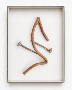 Martin Kähler, (Bau)kasten 05, iron, copper, cardboard, 24x18,5x2 cm, 2026, price on request