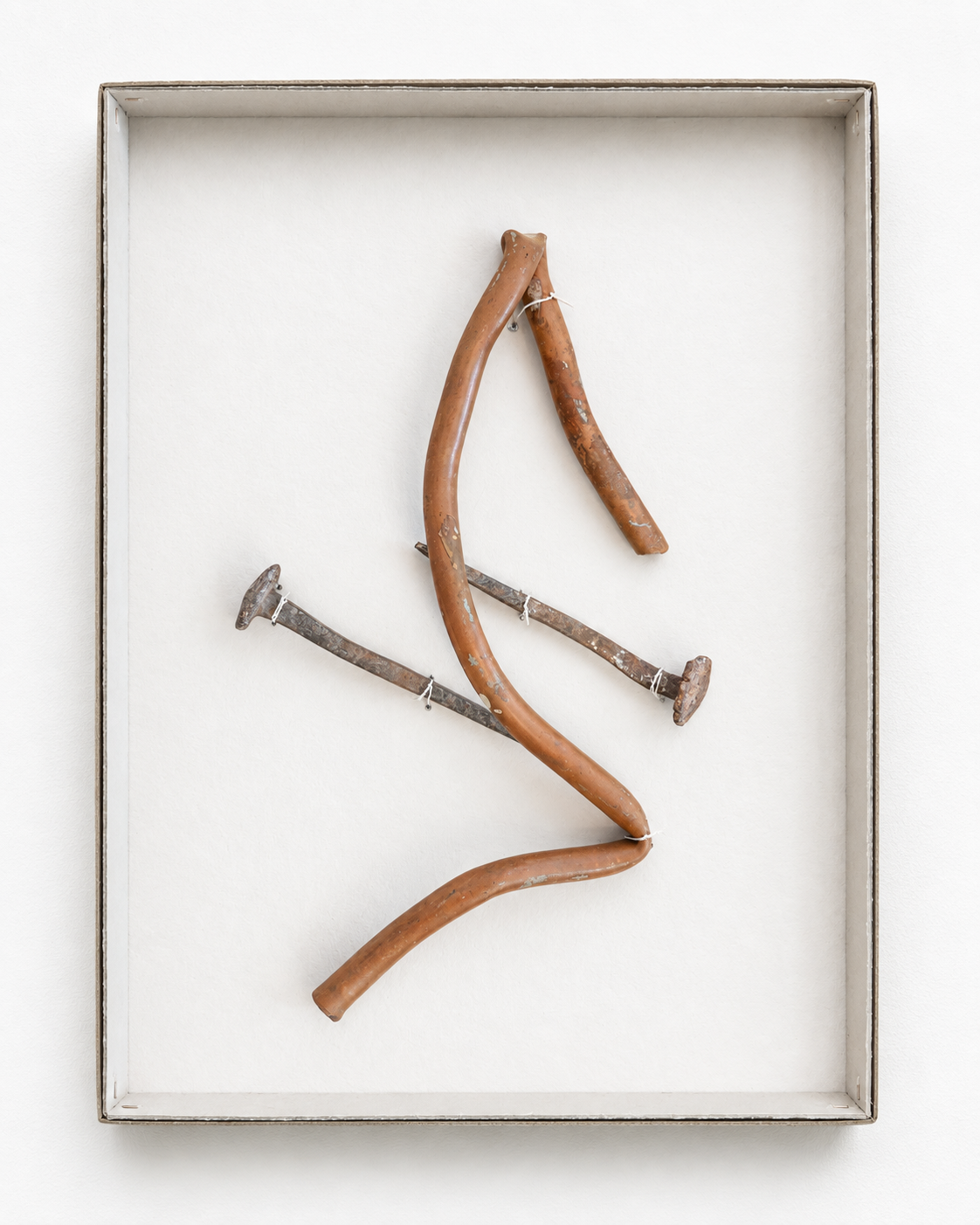 Martin Kähler, (Bau)kasten 05, iron, copper, cardboard, 24x18,5x2 cm, 2026, price on request