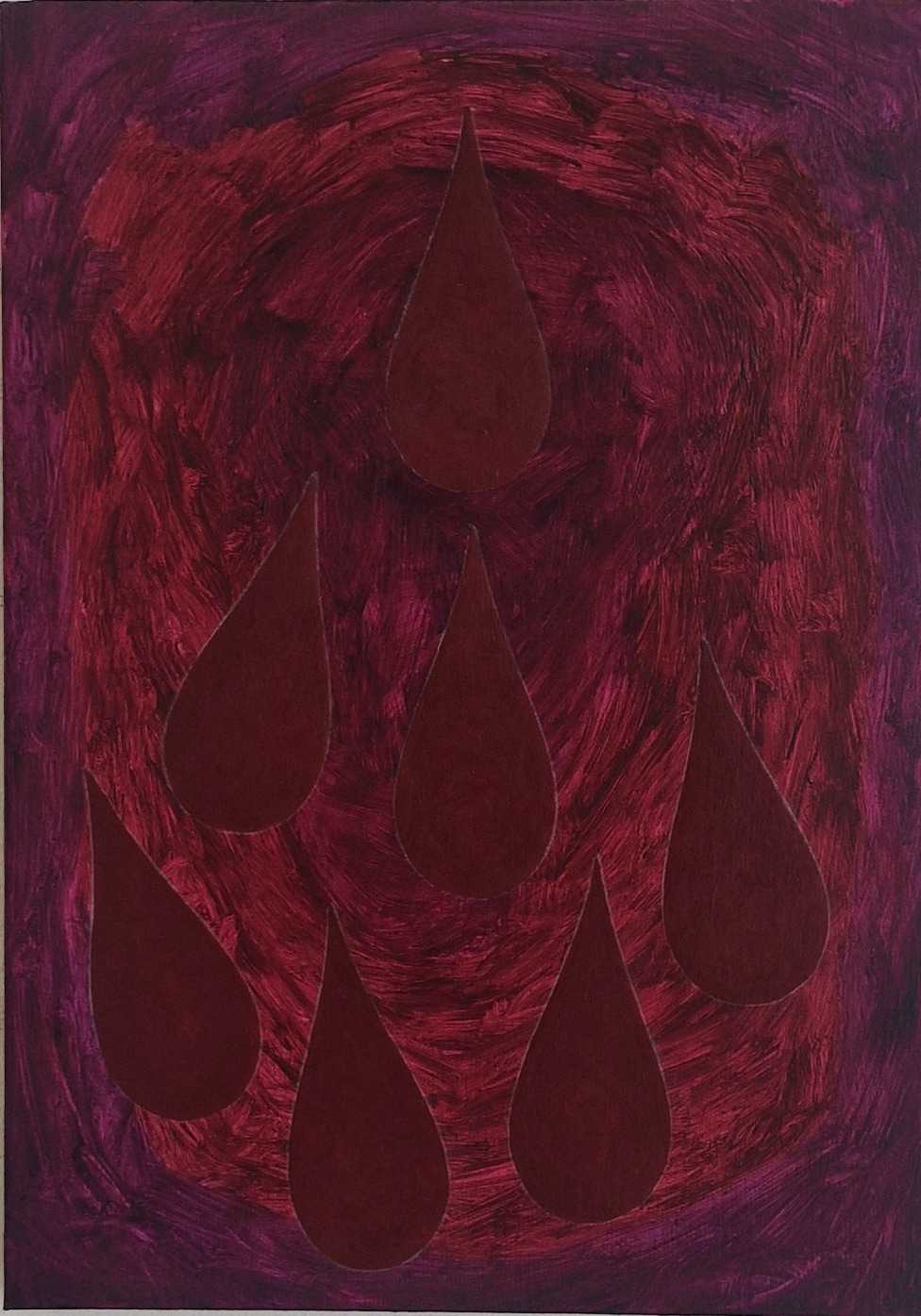 Matthias Esch, crying (Symbol), oil, pen and mother of pearl pigment on linen, 35x25cm, 2026, price on request