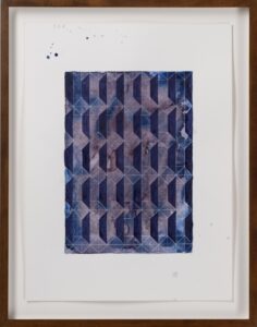 Matthias Esch, o.T., watercolour, iridescent pigment and pen on paper, 32x24 cm, framed, 2023, price on request