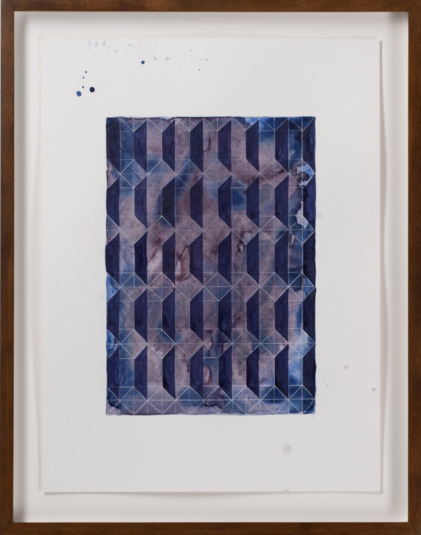 Matthias Esch, o.T., watercolour, iridescent pigment and pen on paper, 32x24 cm, framed, 2023, price on request
