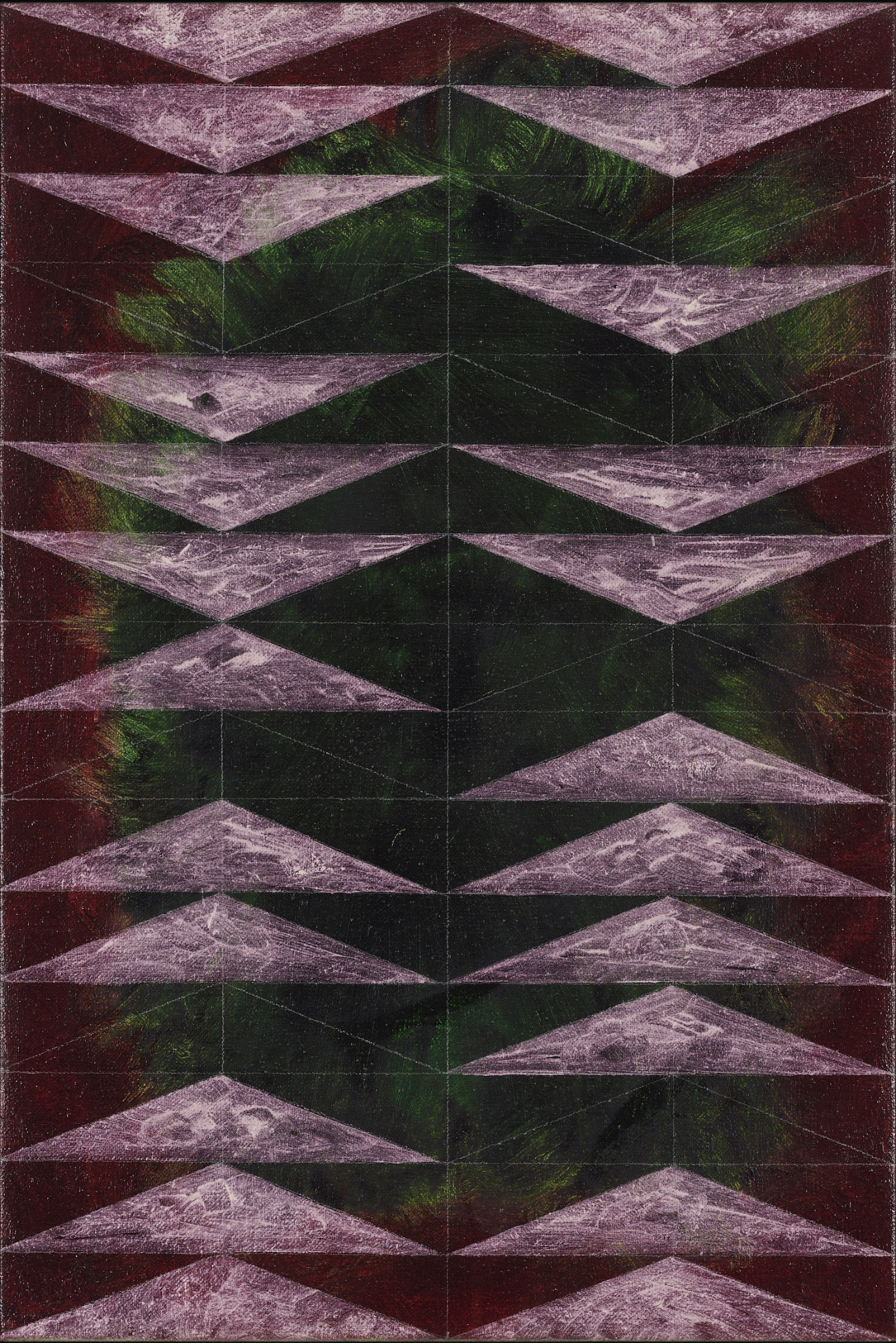 Matthias Esch, up and down, oil, pen and mother of pearl pigment on linen, 30x20cm, 2025, price on request